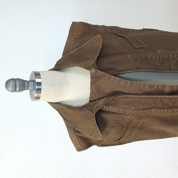 A.L.C. Canvas Zip From Drawstring Vest Olive Green S streetwear military rustic - Picture 3 of 10